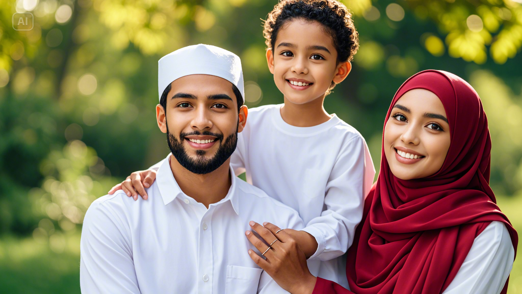 muslim family smiling